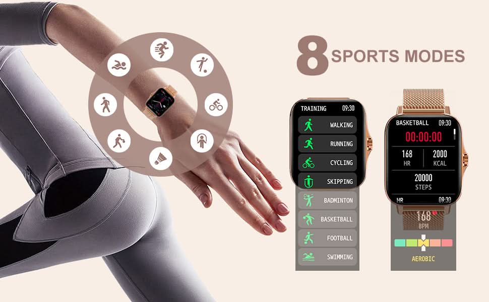 Smart Watch for Women(Call Receive/Dial), Fitness Tracker Smartwatch for Android iOS Phones Heart Rate Sleep Monitor Pedometer