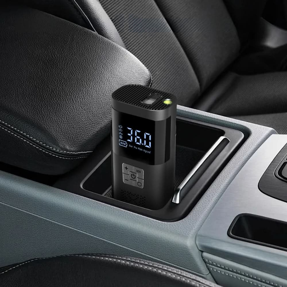 Cordless Tire Inflator Portable Air Compressor with Digital Gauge and LED Light