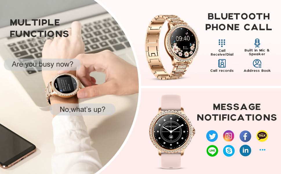 Smart Watches for Women,1.32" HD Fitness Tracker Watch with Answer/Make Call,AI Voice Control,Heart Rate/Calories/SpO2