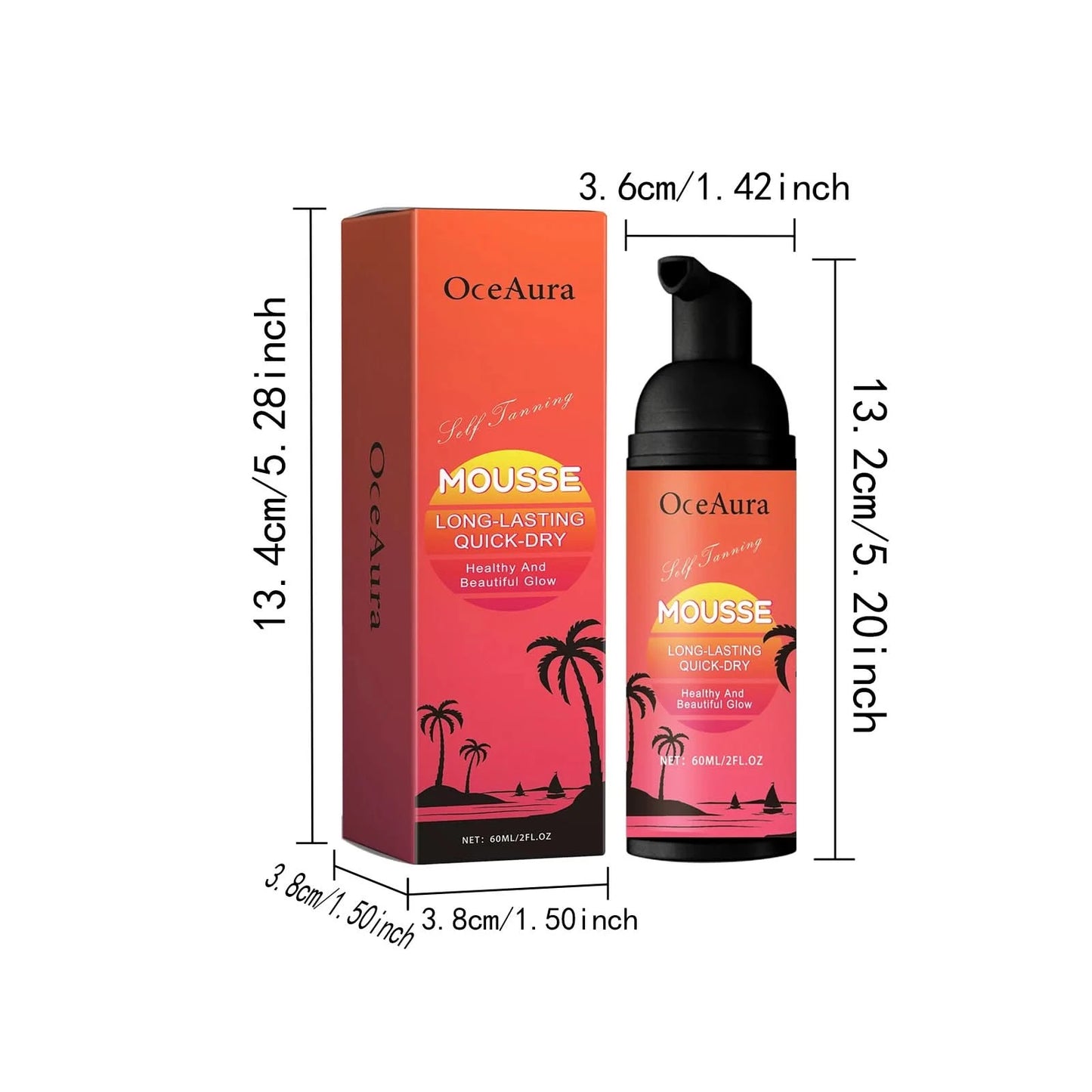 Oceaura Sunless Tanning Lotion Repair Sun Damaged Bronzer Skin Moisturizing Improve Luster Smoothing Natural Tanning Mousse - M & M Global