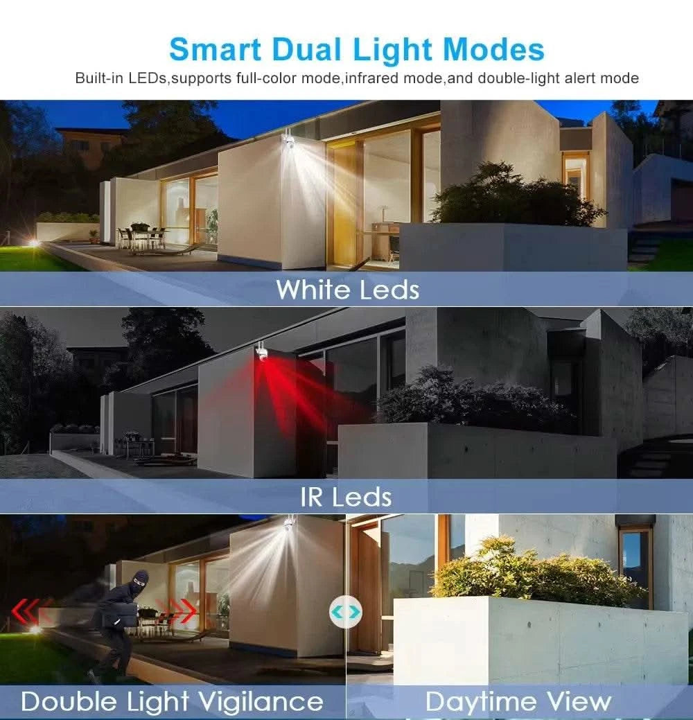 8MP Wifi IP Wireless Security Surveillance PTZ Camera 4X Zoom Cameras Tracking Two-way Audio HD Night Color Cam - M & M Global