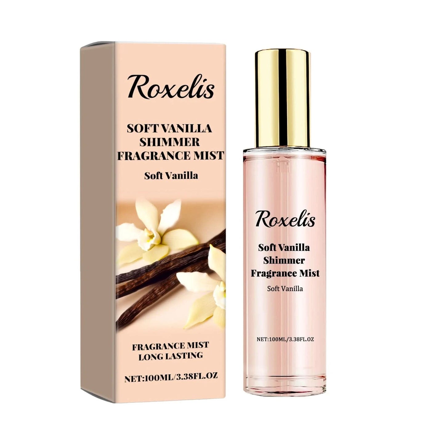Roxelis 100ml Soft Vanilla Glitter Perfume Spray Floral Seduction Fragrance Mist Freshing Lasting Glamour Daily Dating Perfume - M & M Global