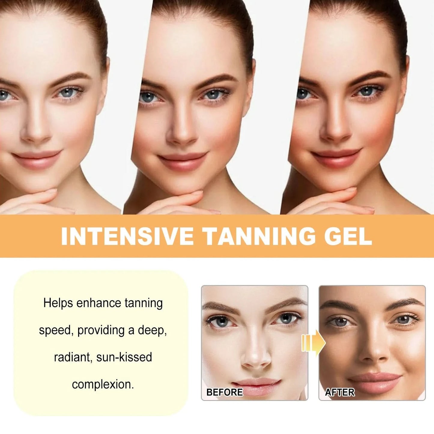 Hoygi 150g Sunless Tanning Gel Self Tanner Face Body Natural Tanning Accelerator Bronzer Moisturizing Sunbed Self Fake Tan Gel - M & M Global