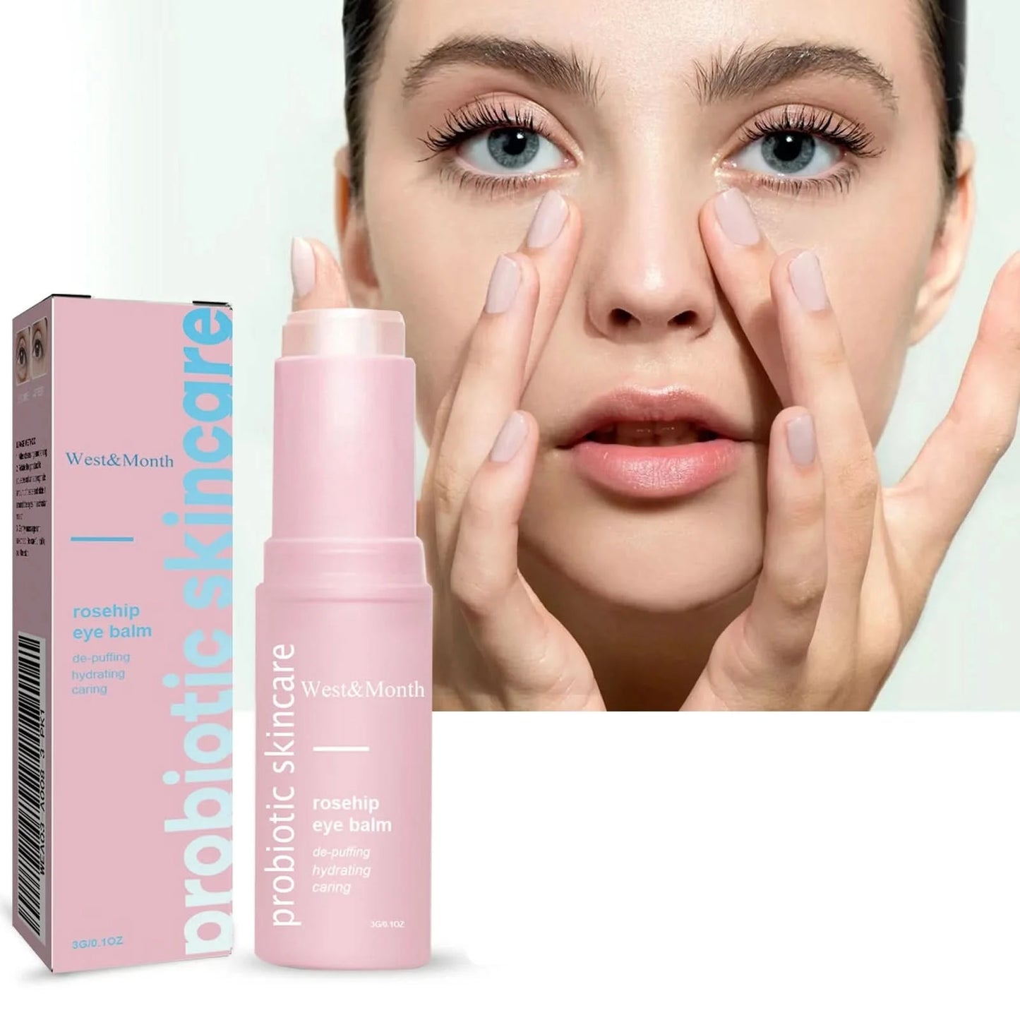Rosehip Brightening Eye Balm Glowing Repair Under Eye Cream Stick For Instant Wrinkle Eye Bags Dark Circles Puffiness Removal - M & M Global