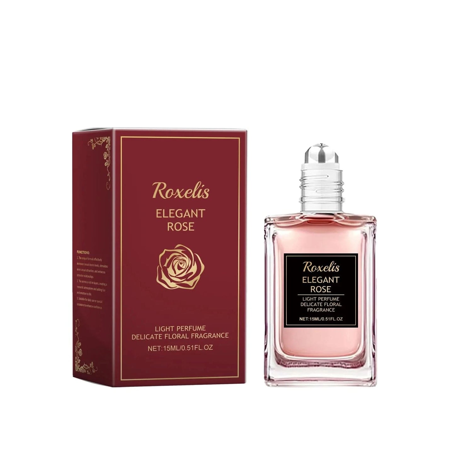 Roxelis 15ml Rose Perfume Roller Ball Pheromone Charming Floral Scent Lasting Fragrance Elegant Lady Romantic Dating Perfume - M & M Global