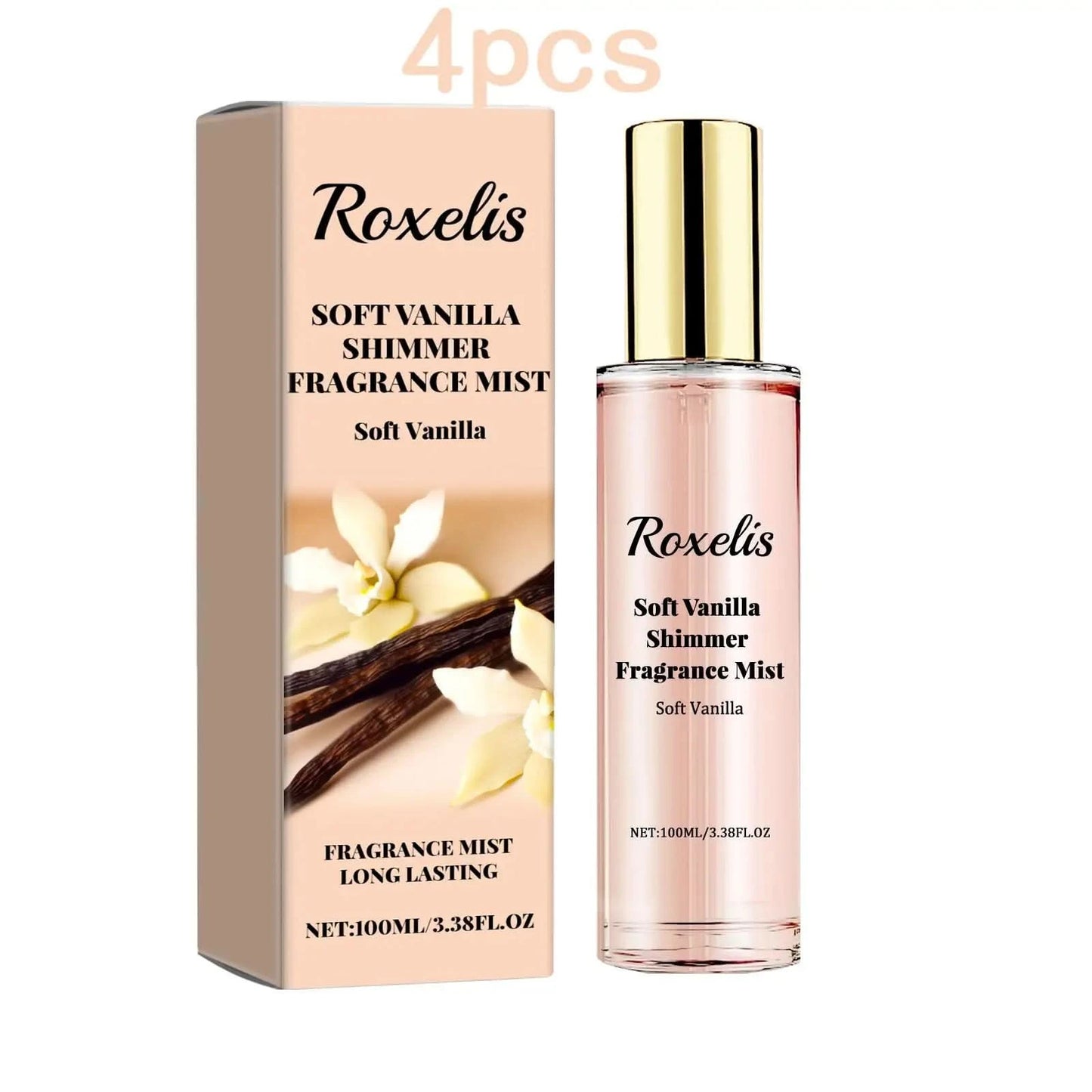 Roxelis 100ml Soft Vanilla Glitter Perfume Spray Floral Seduction Fragrance Mist Freshing Lasting Glamour Daily Dating Perfume - M & M Global