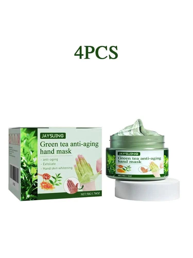 Jaysuing 50g Green Tea Exfoliating Hand Mask Moisturizing Whitening Anti Wrinkle Remove Dead Skin Calluses Nourishing Hand Mask - M & M Global