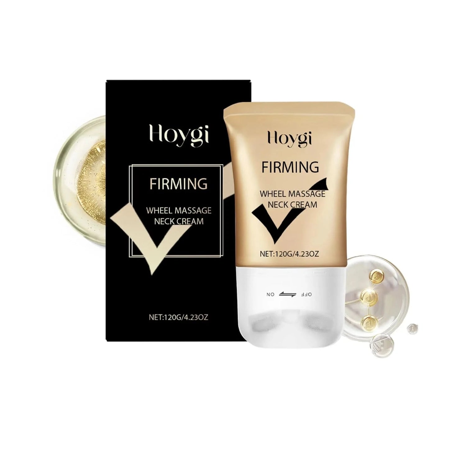 Hoygi 120g Neck Firming Roller Cream Eliminate Neck Fine Lines Moisturizing Shaping Beauty Neck Remove Double Chin Roller Cream - M & M Global