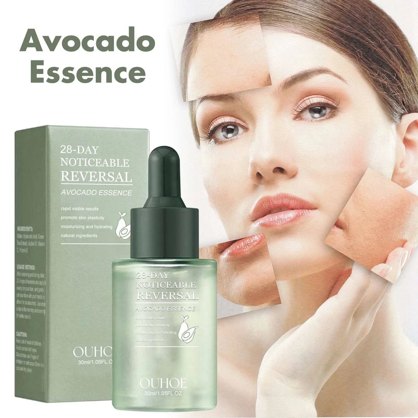 Avocado Essence Softening Moisturizing Hydrating Promote Skin Elasticity Brighten Exfoliate Reduce Clogged Acne Face Care Serum - M & M Global