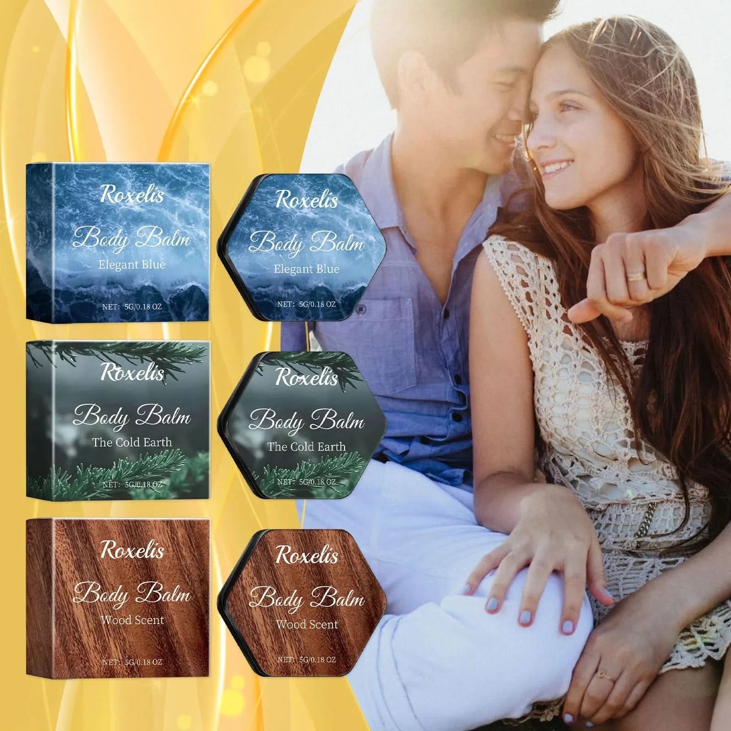 Roxelis 5g Pheromone Solid Perfume Mint Wood Cedar Lasting Aroma Deodorant Flirting Dating Charm Attractive Body Scent Perfume - M & M Global