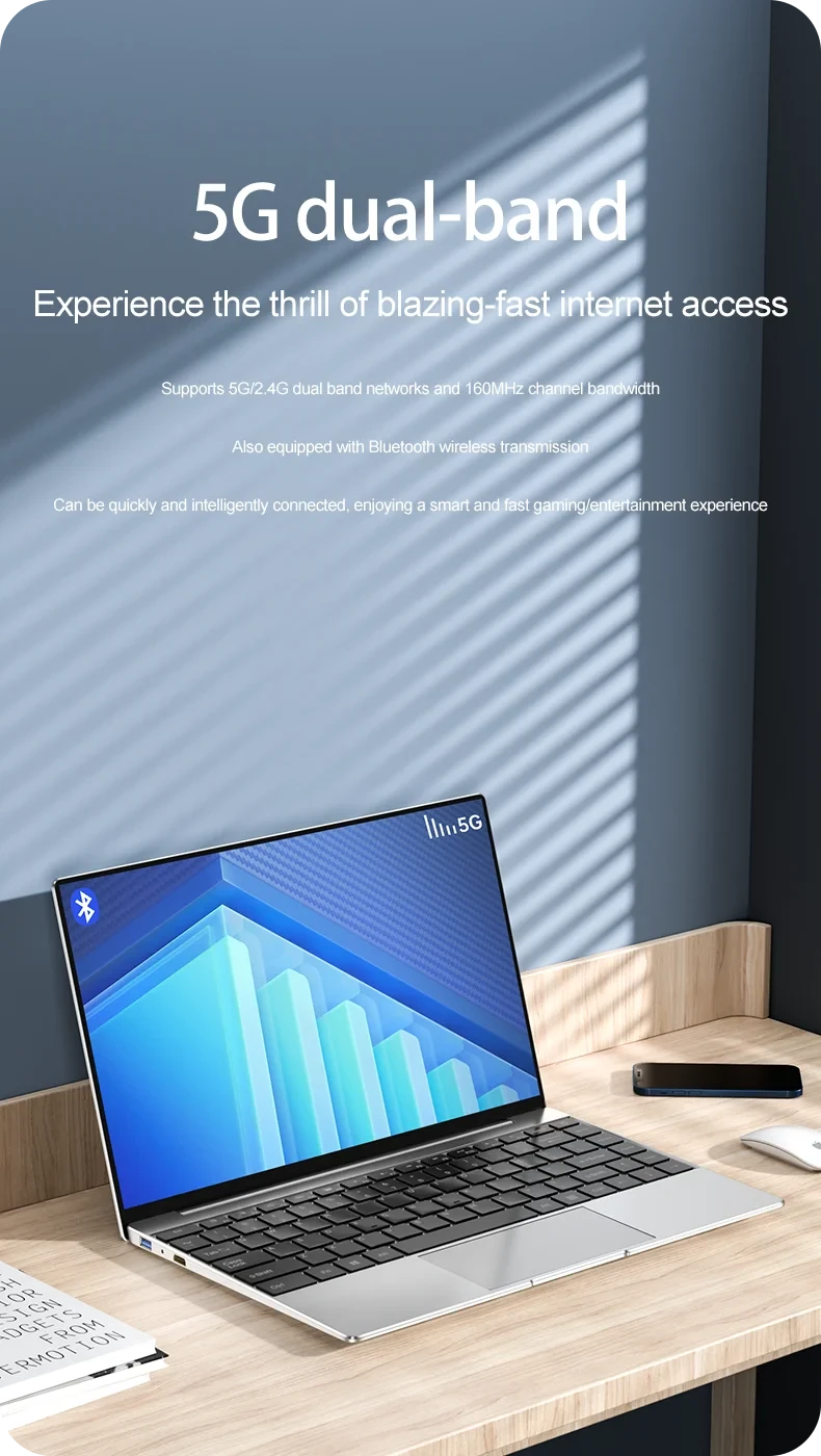 14.1" Ultra-Slim Laptop 16GB RAM 2TB SSD Intel CPU Windows 11 Pro FHD Anti-Glare Multilingual Office/Study PC