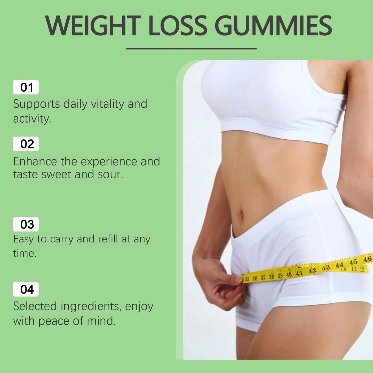 Googeer 30pcs Slimming Body Gummies Fat Burner Energy Support Dietary Supplement Fruit Flavor Anti Cellulite Weight Loss Gummies - M & M Global