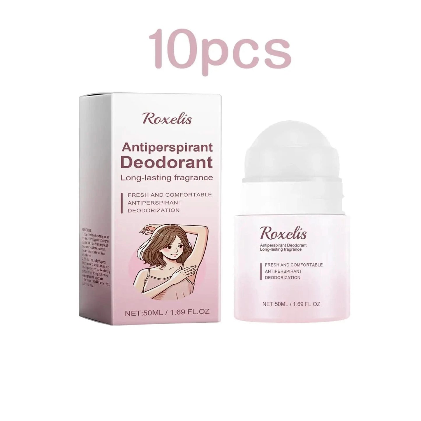 Roxelis 50ml Anti Sweat Deodorant Roller Ball Balm Refreshing Fragrance Underarm Armpit Body Remove Odor Antiperspirant Balm - M & M Global