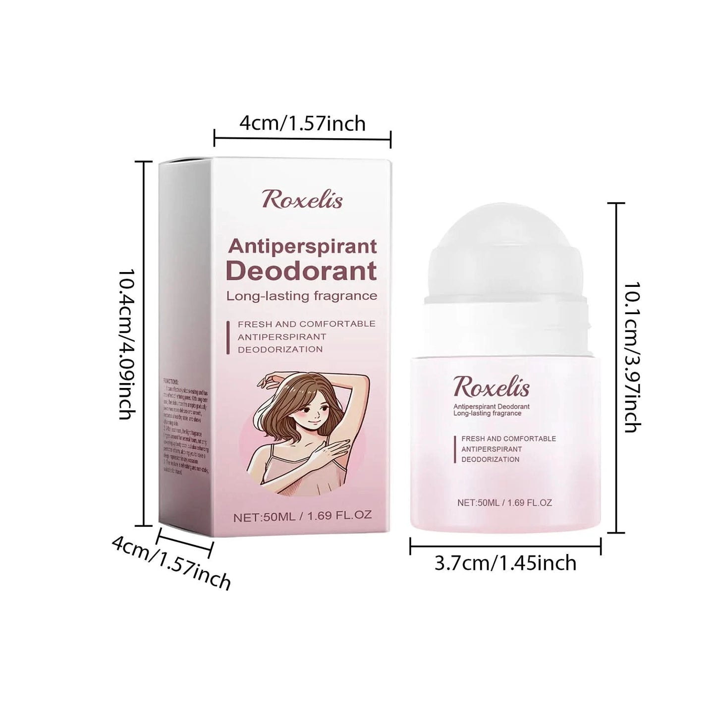 Roxelis 50ml Anti Sweat Deodorant Roller Ball Balm Refreshing Fragrance Underarm Armpit Body Remove Odor Antiperspirant Balm - M & M Global