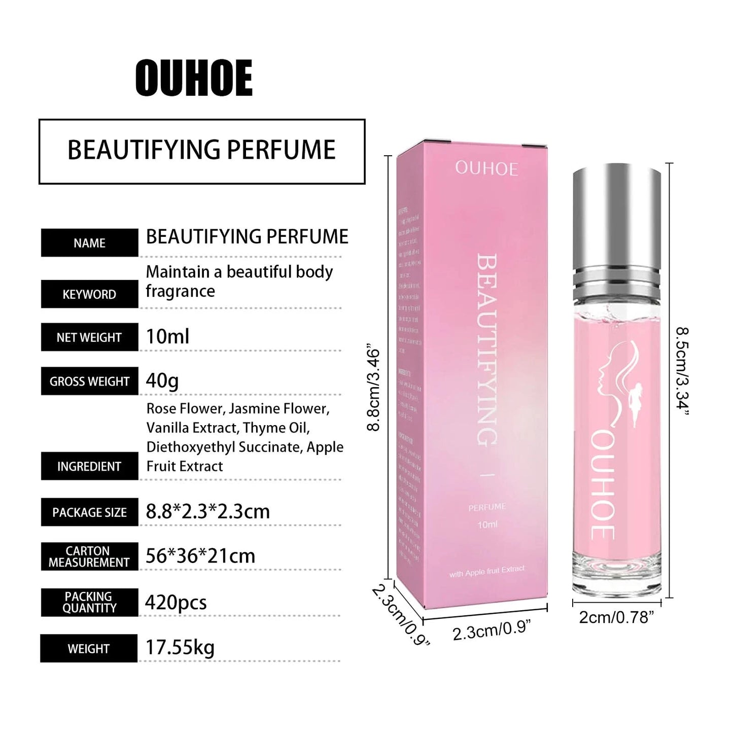 OUHOE 10ml Perfume Ball Lovers Portable Long Lasting Fragrance Refreshing Fresh Elegant Date Perfume - M & M Global