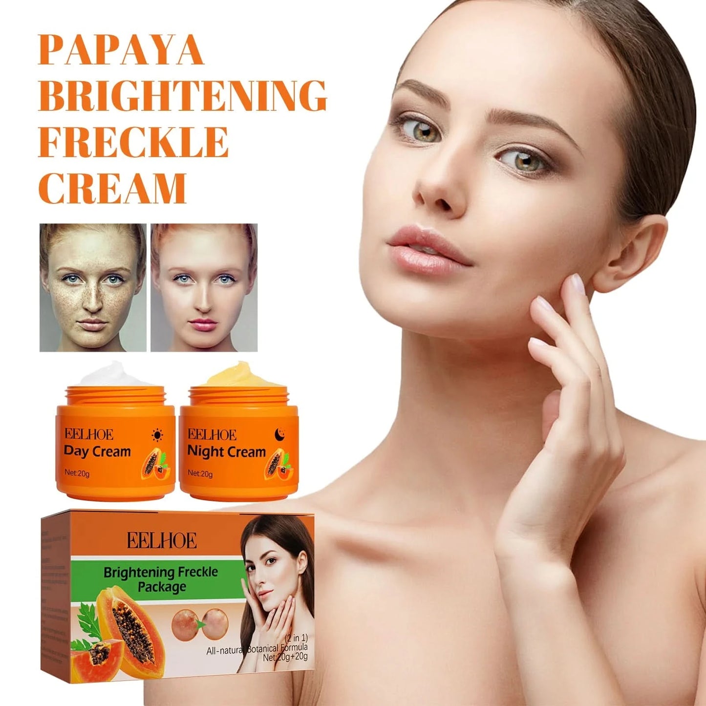 Papaya Day Night Cream Remove Dark Spots Melanin Black Dots Melasma Remover Anti Pigmentation Brighten Whitening Freckle Cream - M & M Global