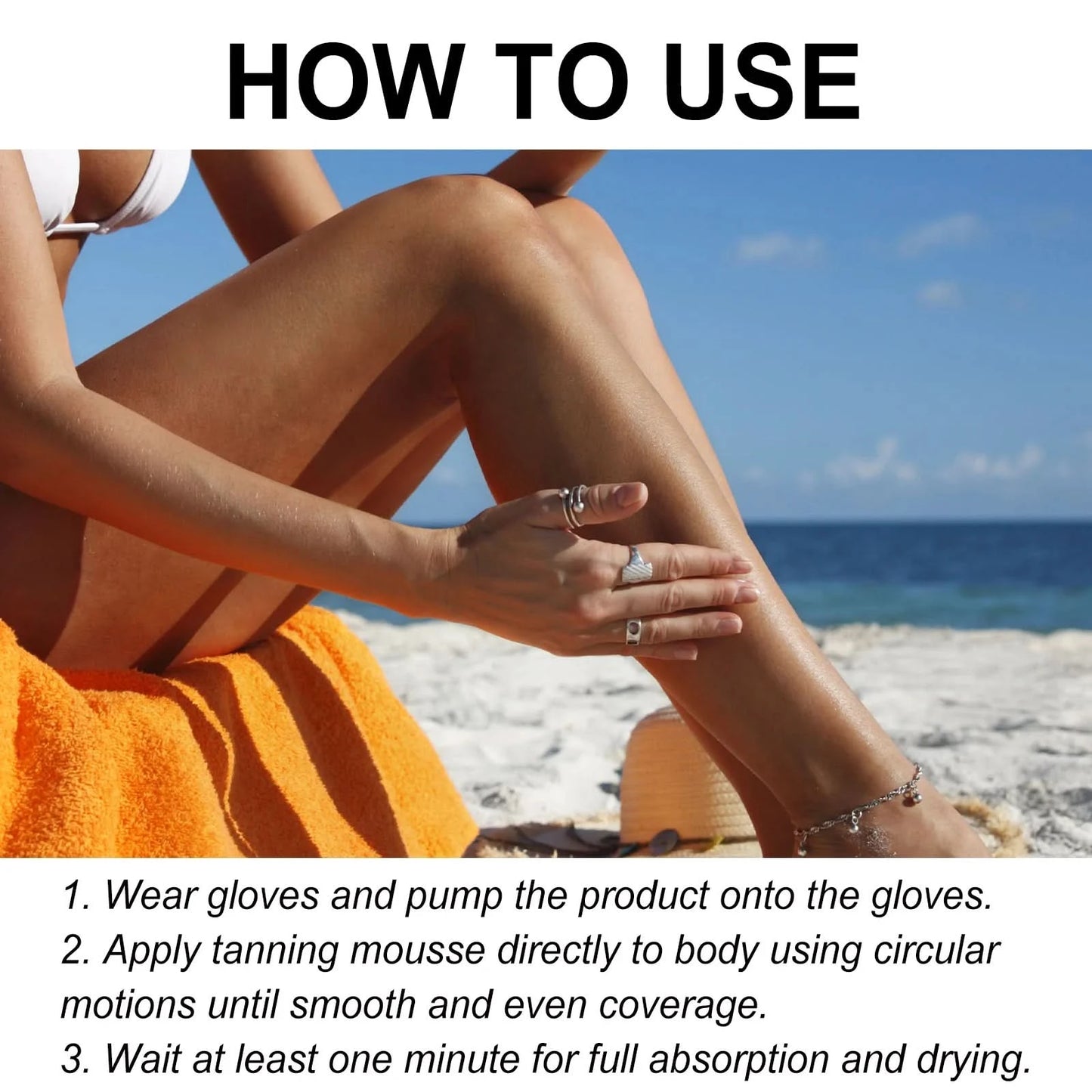 Oceaura Sunless Tanning Lotion Repair Sun Damaged Bronzer Skin Moisturizing Improve Luster Smoothing Natural Tanning Mousse - M & M Global