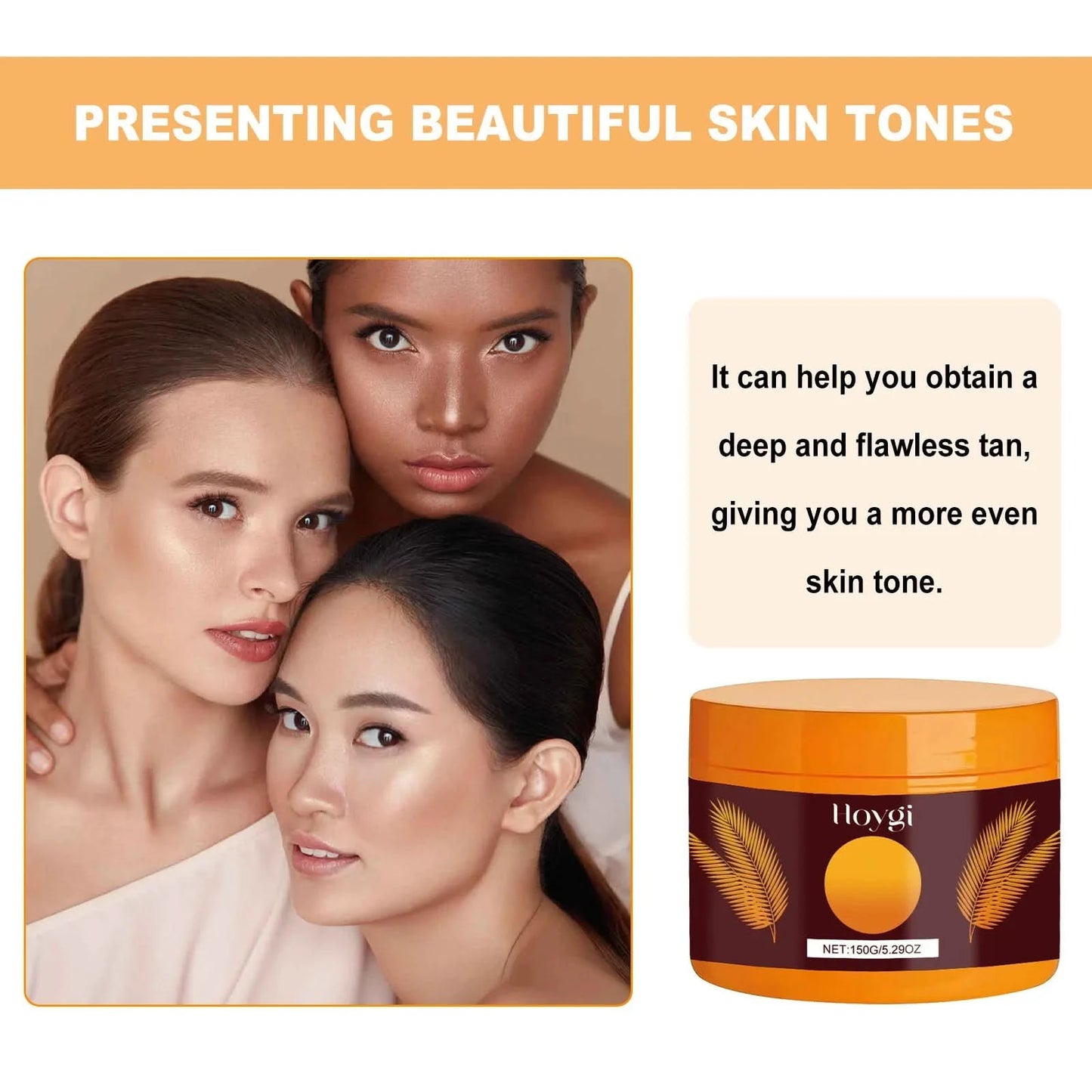 Hoygi 150g Sunless Tanning Gel Self Tanner Face Body Natural Tanning Accelerator Bronzer Moisturizing Sunbed Self Fake Tan Gel - M & M Global