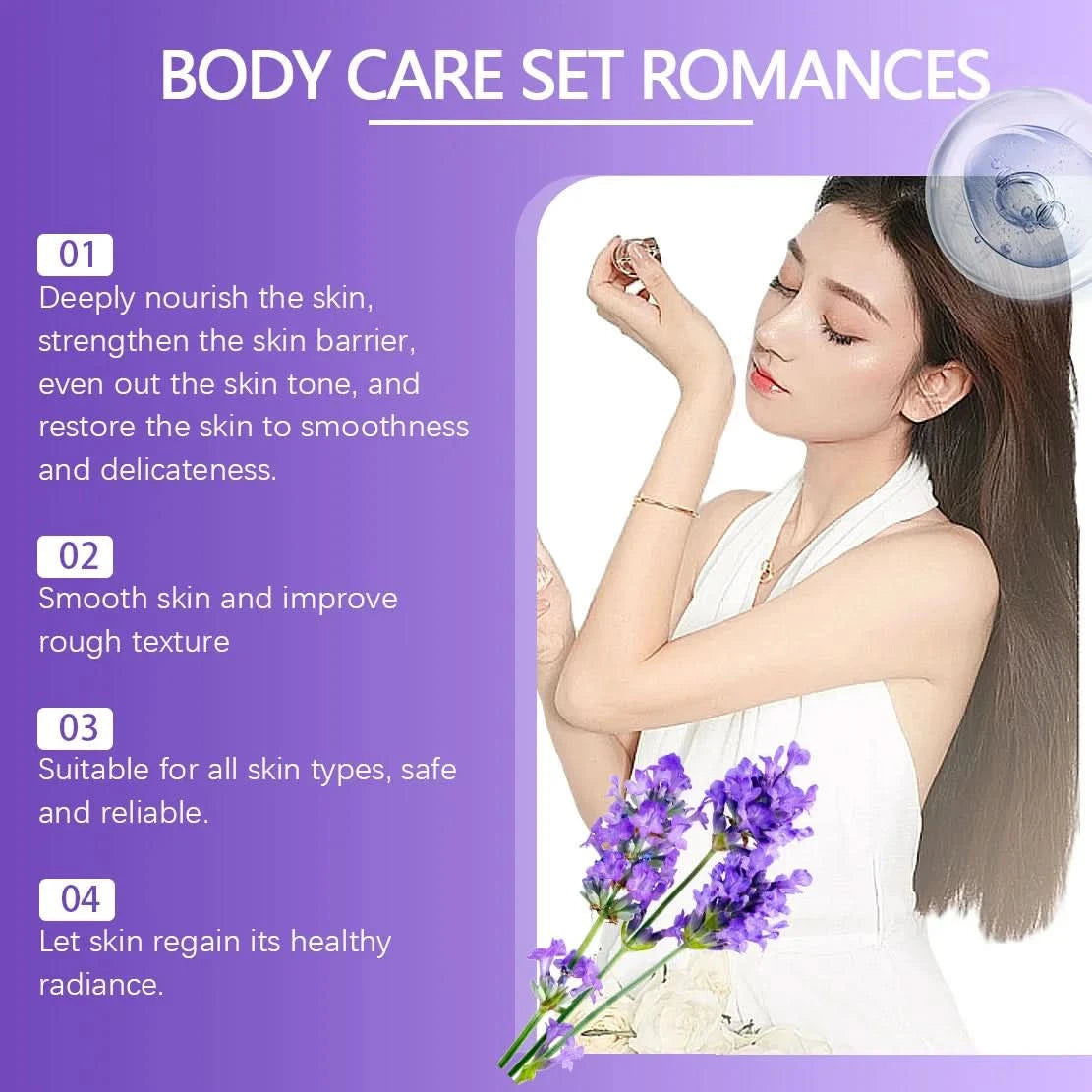Jaysuing 1set Christmas Long Lasting Fragrance Body Care Set Moisturizing Nourishing Lavender Floral Scent Smoothing Body Set - M & M Global