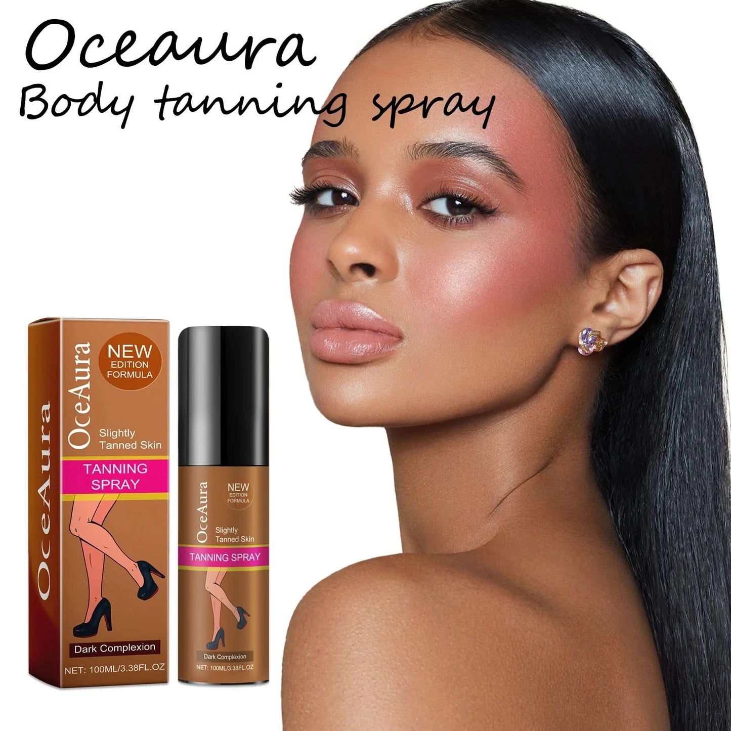 Oceaura Body Tanning Spray Quick Bronzing Brown Skin Sunless Self Solarium Tanning Prevent Sunbrun Moisturizing Tanning Mist - M & M Global