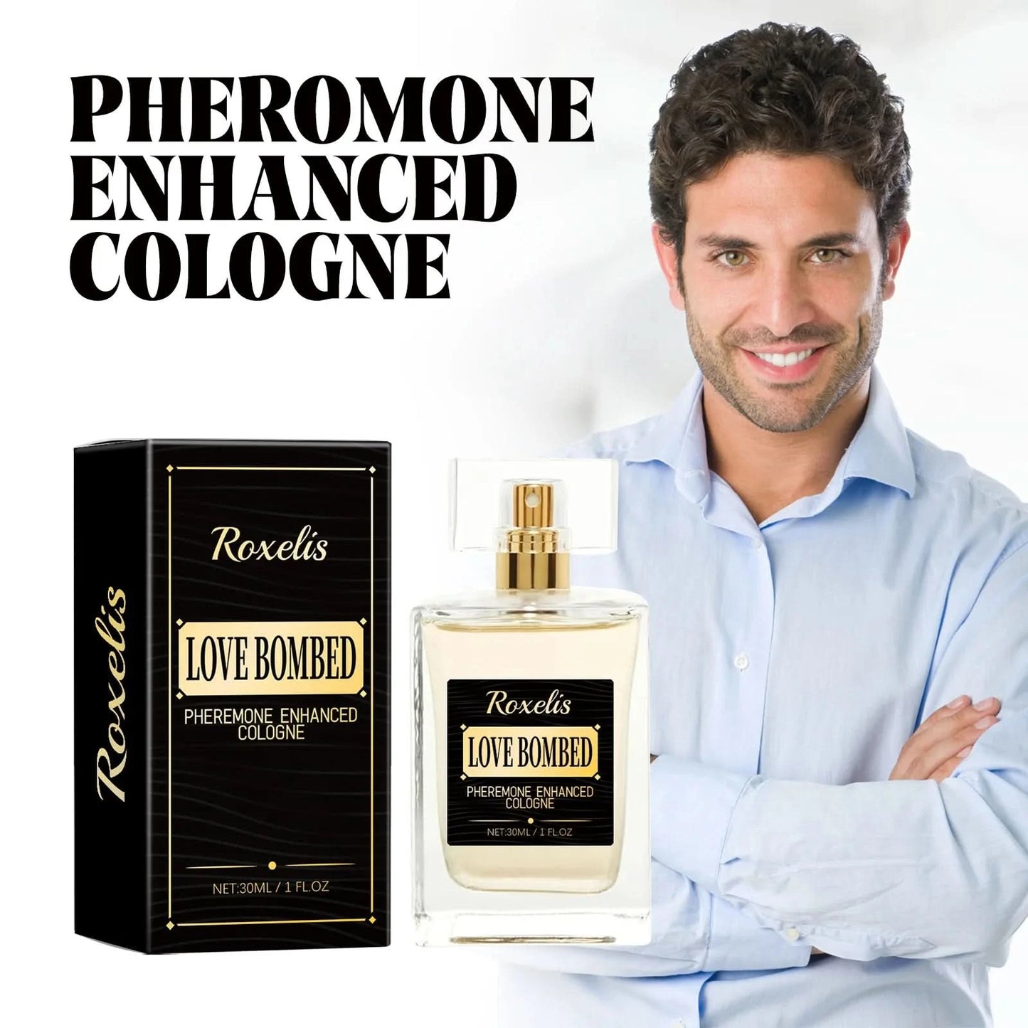 Roxelis 30ml Man Pheromone Cologne Perfume Dating Attract Flirting Long Lasting Scent Gentlemen Charm Body Fresh Perfume Spray - M & M Global