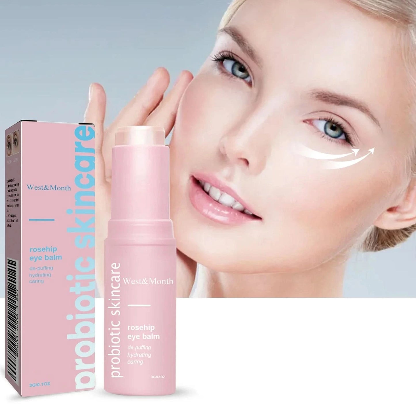 Rosehip Brightening Eye Balm Glowing Repair Under Eye Cream Stick For Instant Wrinkle Eye Bags Dark Circles Puffiness Removal - M & M Global