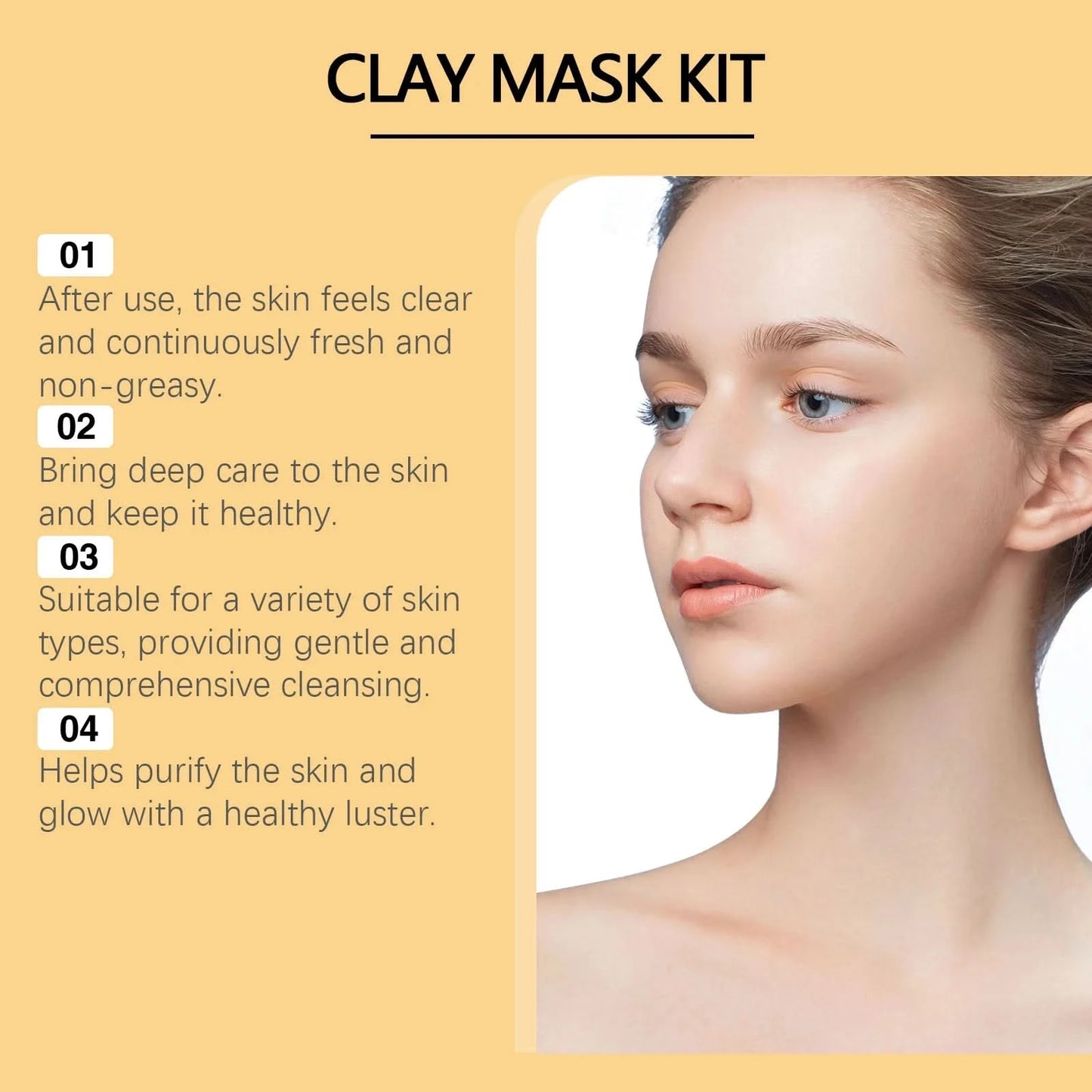 Viareline 1set Exfoliating Facial Clay Mask Set Shrink Pores Hydrating Reduce Dullness Moisturizer Oil Control Smooth Mask Set - M & M Global
