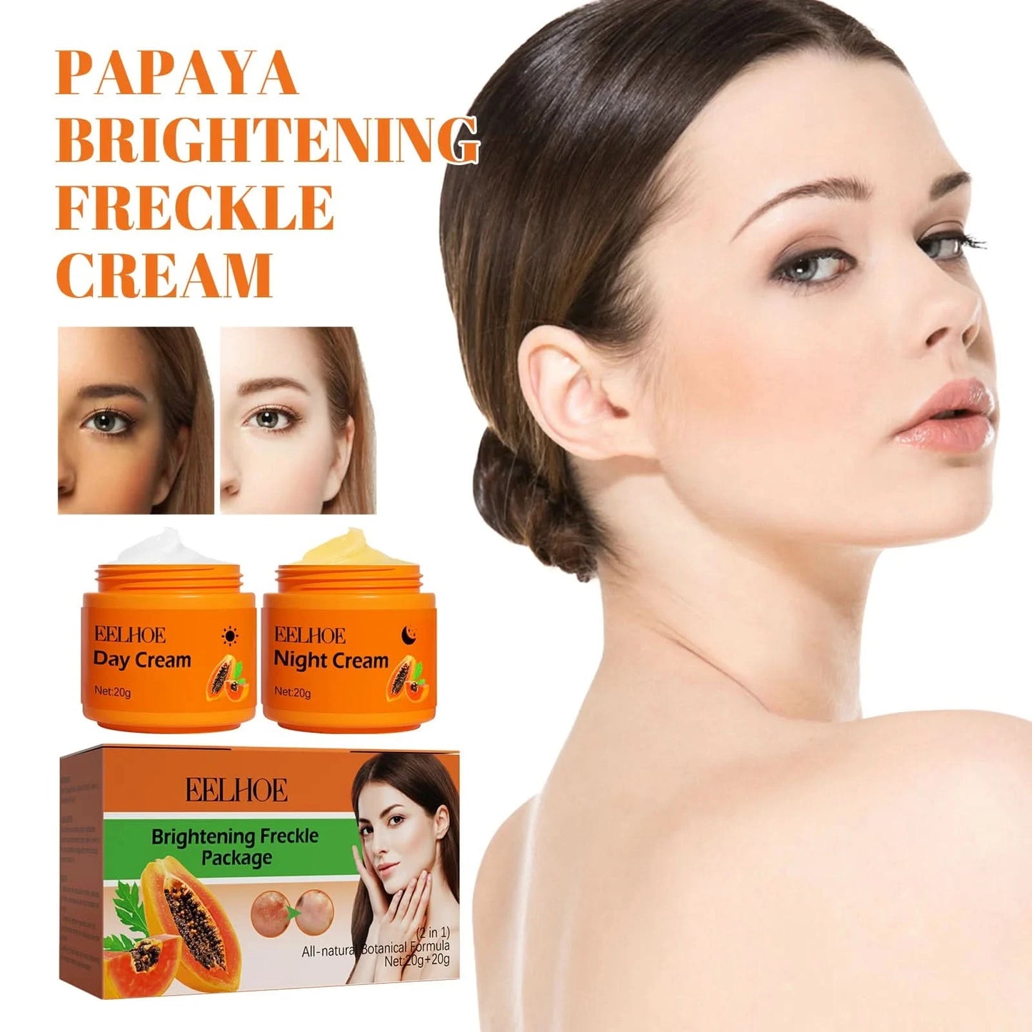 Papaya Day Night Cream Remove Dark Spots Melanin Black Dots Melasma Remover Anti Pigmentation Brighten Whitening Freckle Cream - M & M Global