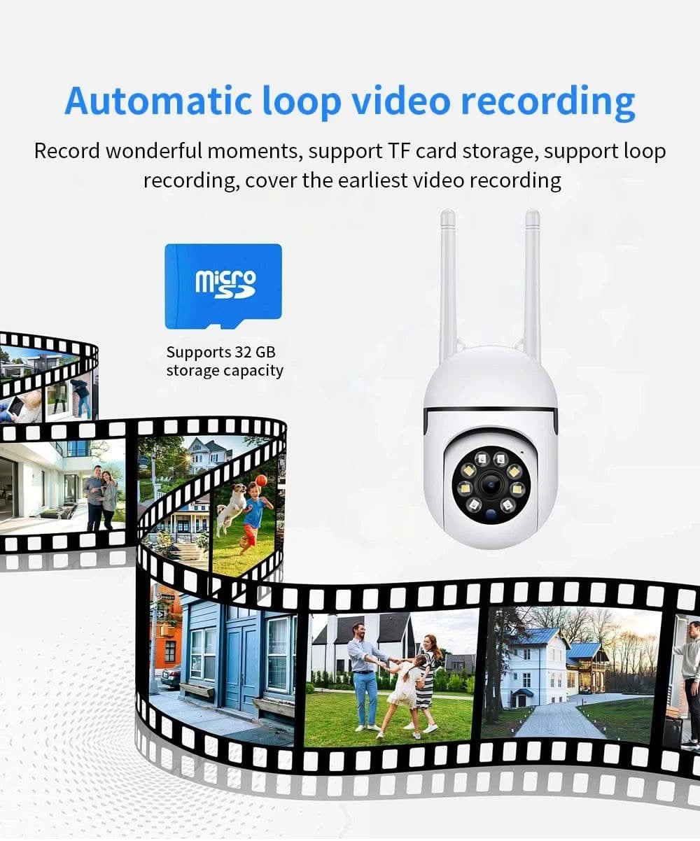 8MP Wifi IP Wireless Security Surveillance PTZ Camera 4X Zoom Cameras Tracking Two-way Audio HD Night Color Cam - M & M Global