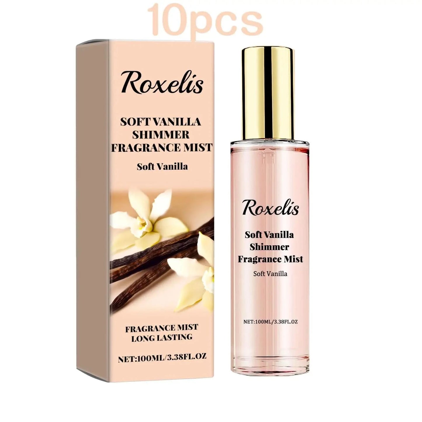 Roxelis 100ml Soft Vanilla Glitter Perfume Spray Floral Seduction Fragrance Mist Freshing Lasting Glamour Daily Dating Perfume - M & M Global