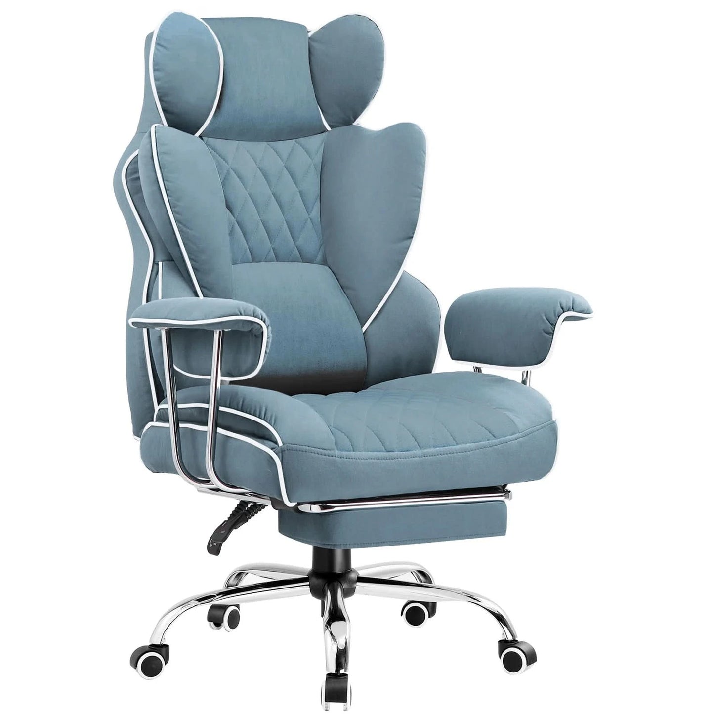 Big and Tall Gaming Chair with Pocket Spring Lumbar Support, Ergonomic Office Chair with Footrest