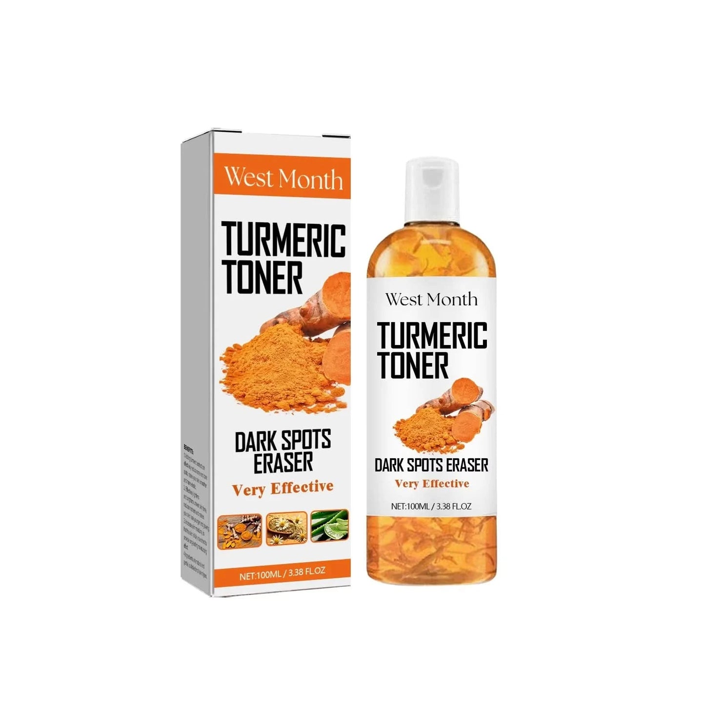 West&Month 100ml Dark Spots Removal Toner Turmeric Deep Hydration Lighten Melasma Remove Freckle Moisturizing Facial Skin Toner - M & M Global