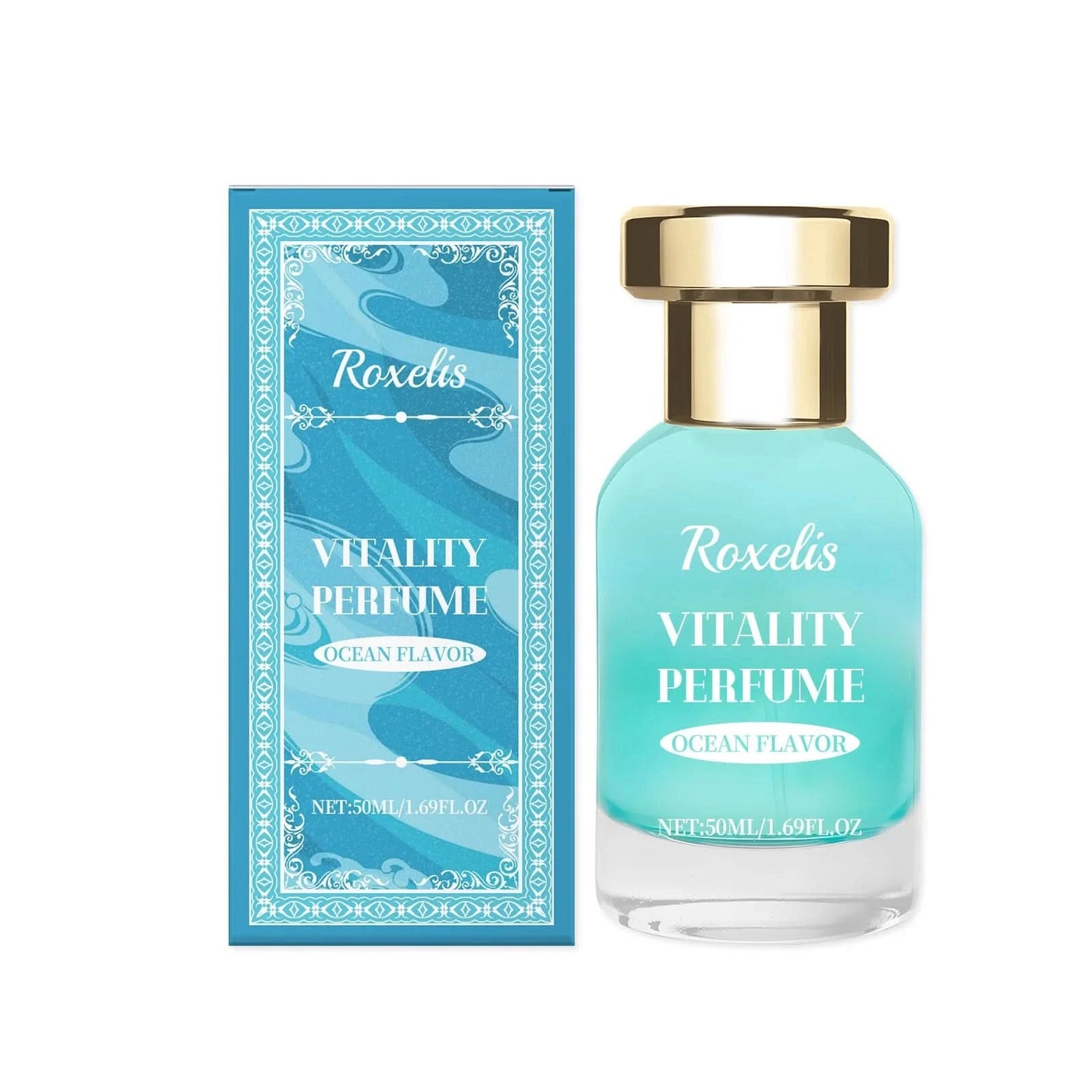 Roxelis 50ml Fresh Perfume Ocean Vitality Long Lasting Scent Pheromone to Attract Romantic Dating Flirting Glamour Perfume Spray - M & M Global