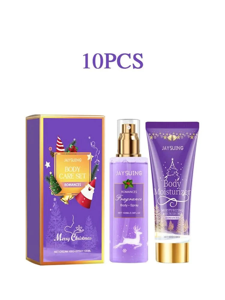 Jaysuing 1set Christmas Long Lasting Fragrance Body Care Set Moisturizing Nourishing Lavender Floral Scent Smoothing Body Set - M & M Global