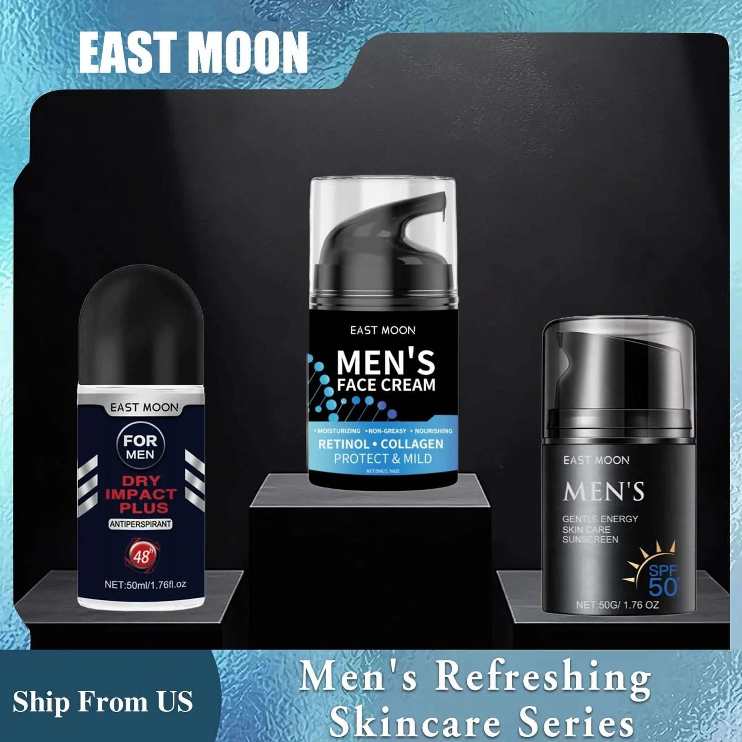 East Moon Men's Skincare Series Isolation Uv Protection Retinol Face Moisture Fresh Roller Oil Control Repair Redness Sunscreen - M & M Global