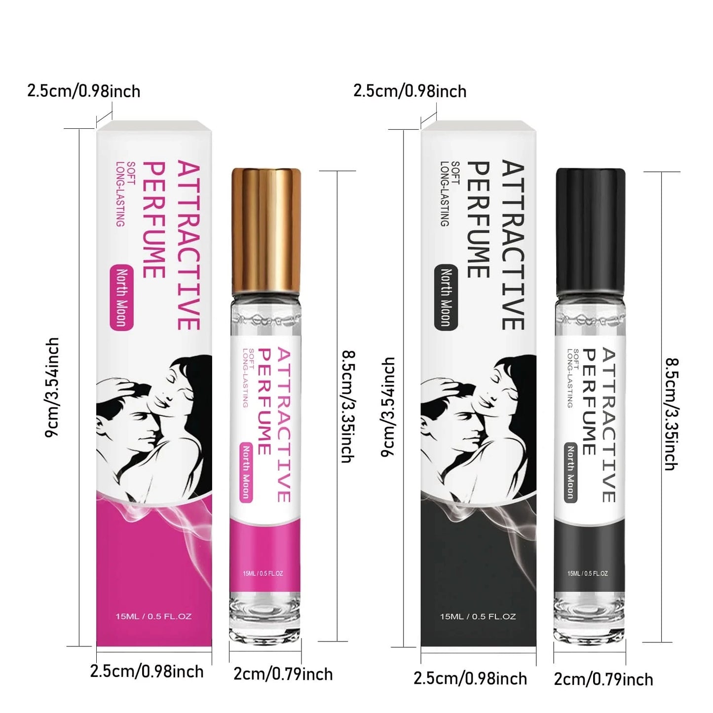 North Moon 15ml Pheromone Perfume Oil Roller Ball Long Lasting Flirting Freshing Fragrance Daliy Dating Attract Charming Perfume - M & M Global