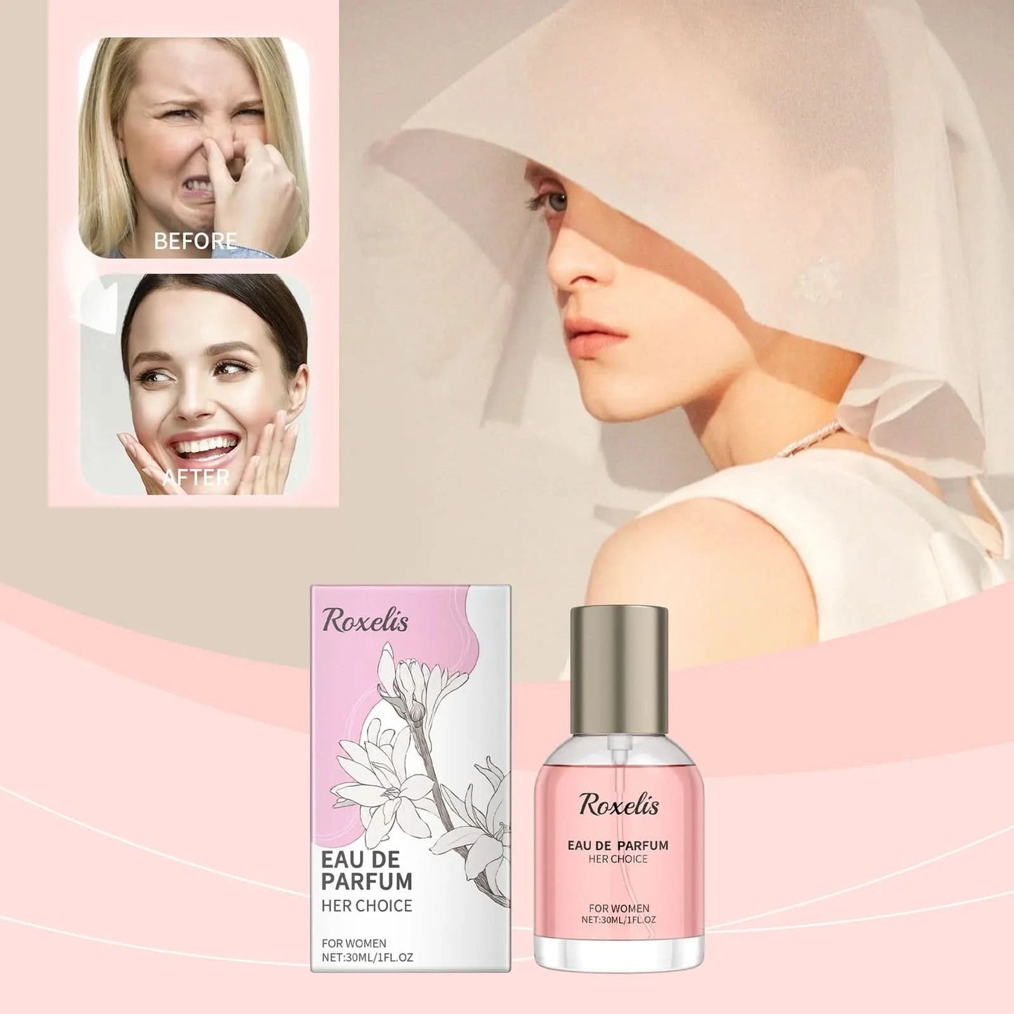 Roxelis 30Ml Evening Jade Elegant Women's Perfume Fragrance Natural Fresh Everyday Portable Fragrance Charming Women's Perfume - M & M Global