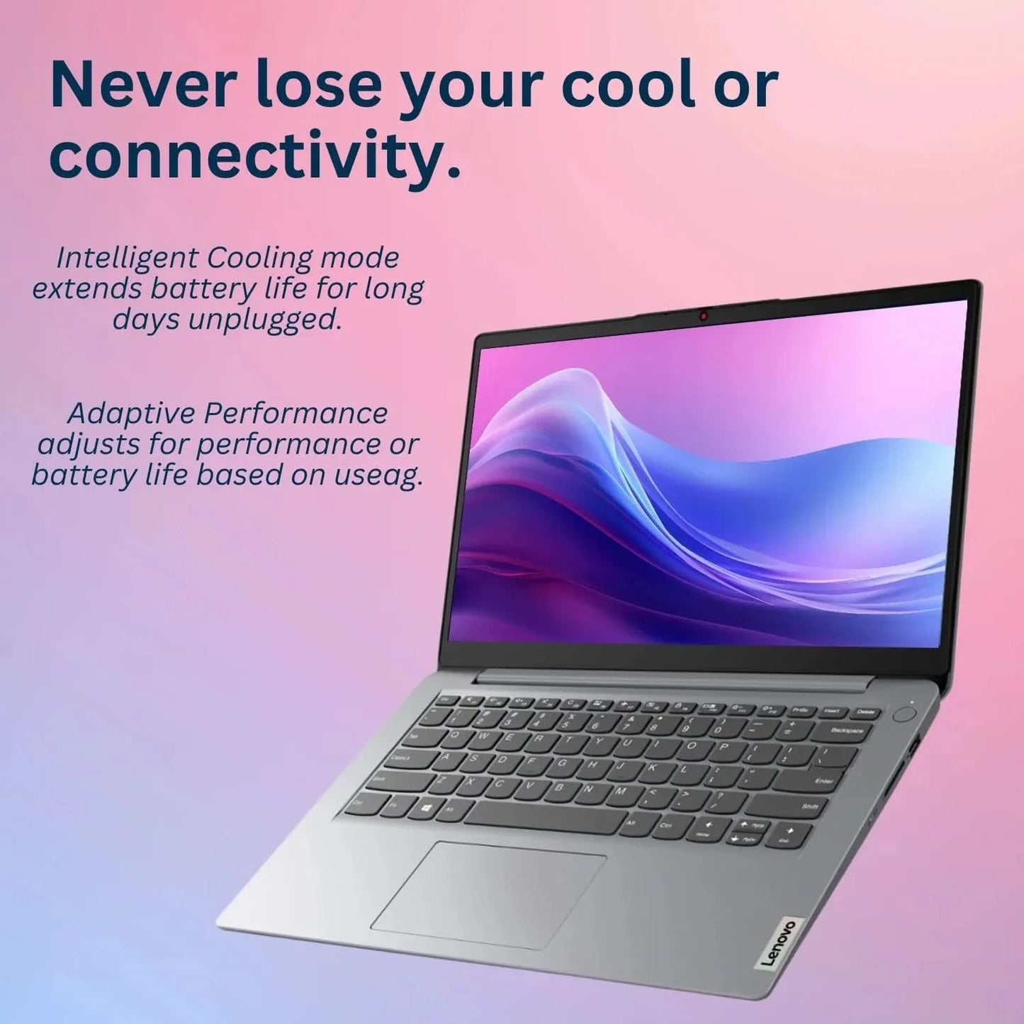 Lenovo 14" Business Laptop,Intel Celeron N4020,4GB RAM,384GB Storage(128GB eMMC+256GB SD Card),Cloud Grey,Windows 11 Home