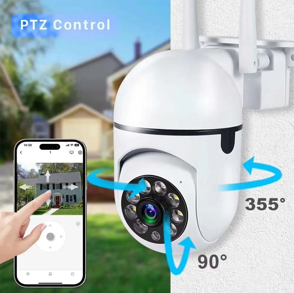 8MP Wifi IP Wireless Security Surveillance PTZ Camera 4X Zoom Cameras Tracking Two-way Audio HD Night Color Cam - M & M Global