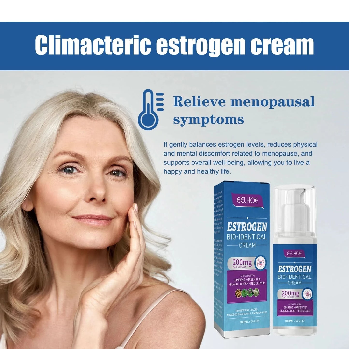 Eelhoe Menopausal Estrogen Cream Soothing Cream Care Cream To Reduce Women's Menopausal Fatigue Mood Swings Care Cream - M & M Global