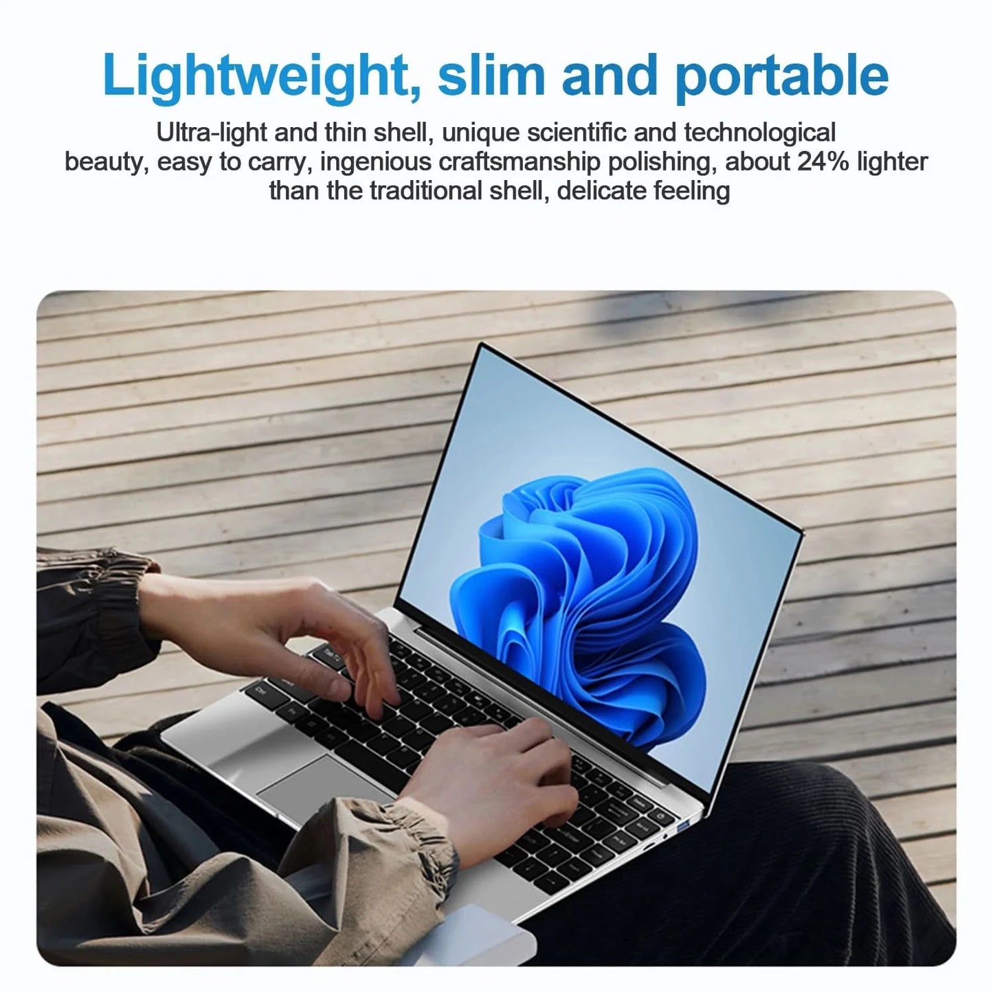 Ultra-Slim Laptop 14.1' FHD Anti-Glare Intel CPU 16 GB RAM 2 TB SSD Windows 11 Multilingual Office Study PC for Business Travel