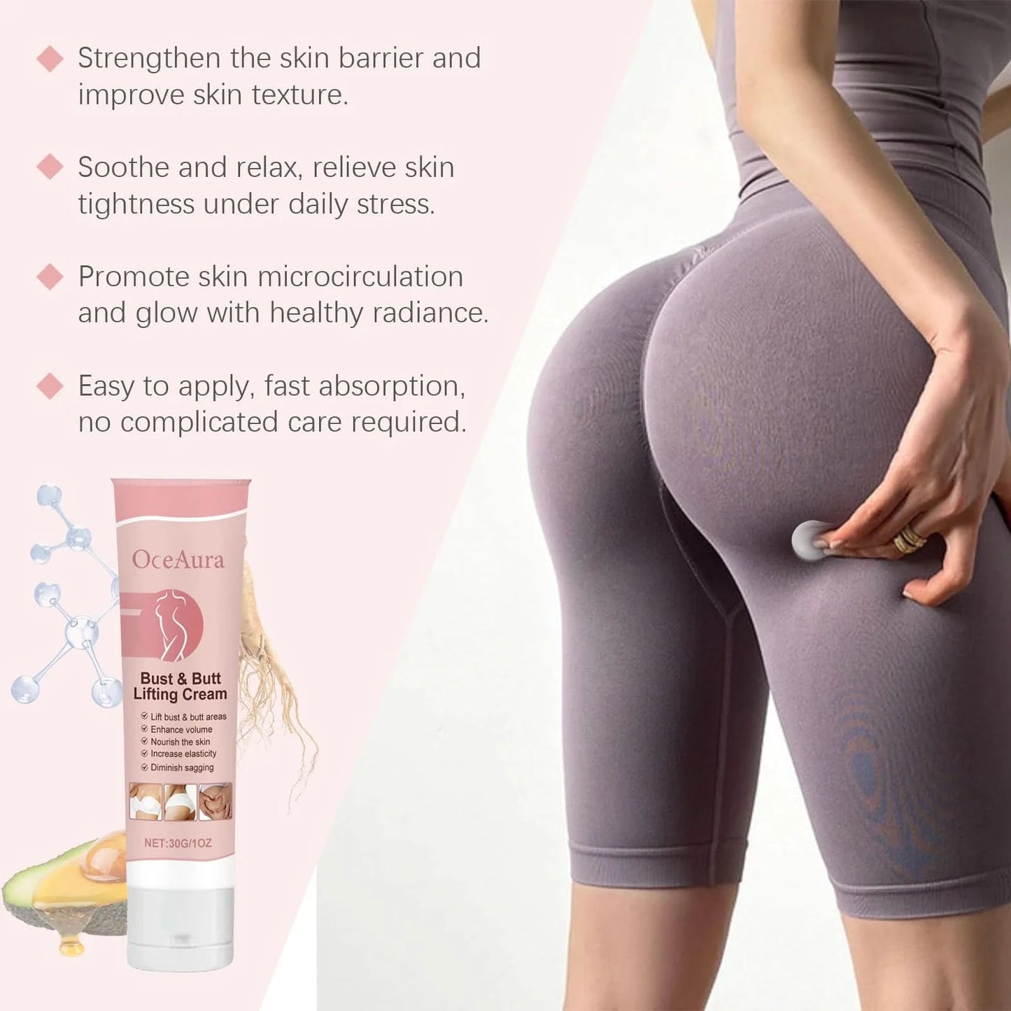 Oceaura Nourishing Body Cream Breast and Butt Care Firming Lifting Smoothing Skin Non-sticky Shaping Body Moisturizing Cream - M & M Global