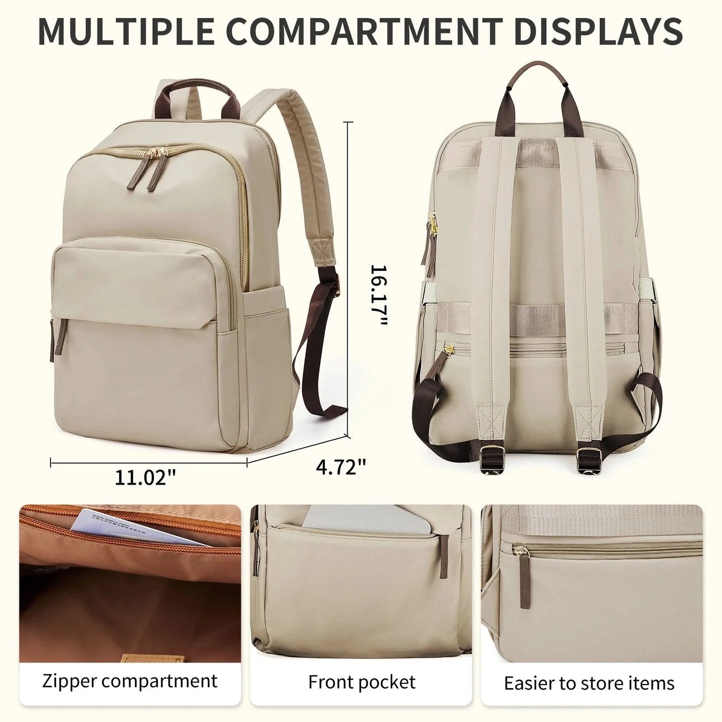 New Simple Large Capacity Backpack Women Travel Business Teacher Backpack Laptop Shoulder Bag Girl School Student Backpack Purse - M & M Global