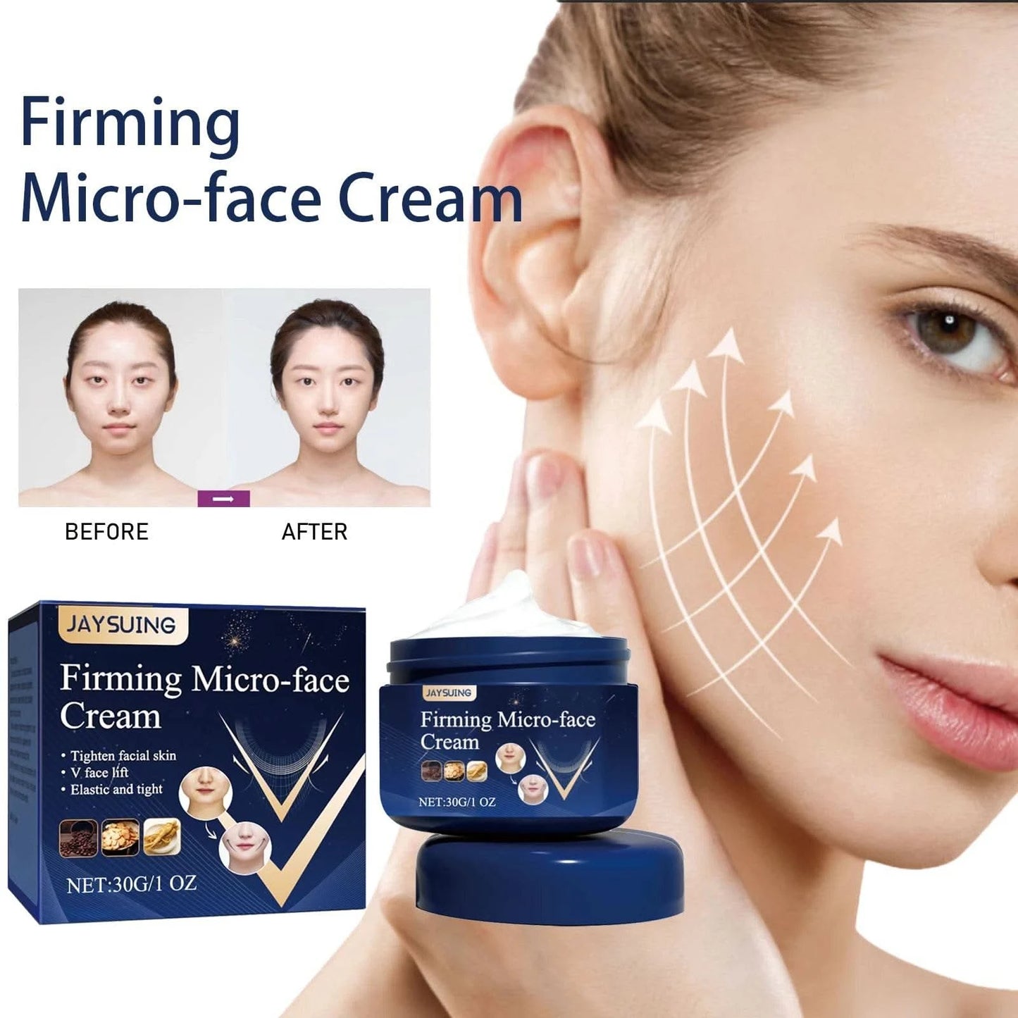 Anti-Wrinkle Micro-face Cream Moisturizer Nourishing Skin Improve Anti-aging Fade Fine Lines V Face Firming Massage Cream - M & M Global