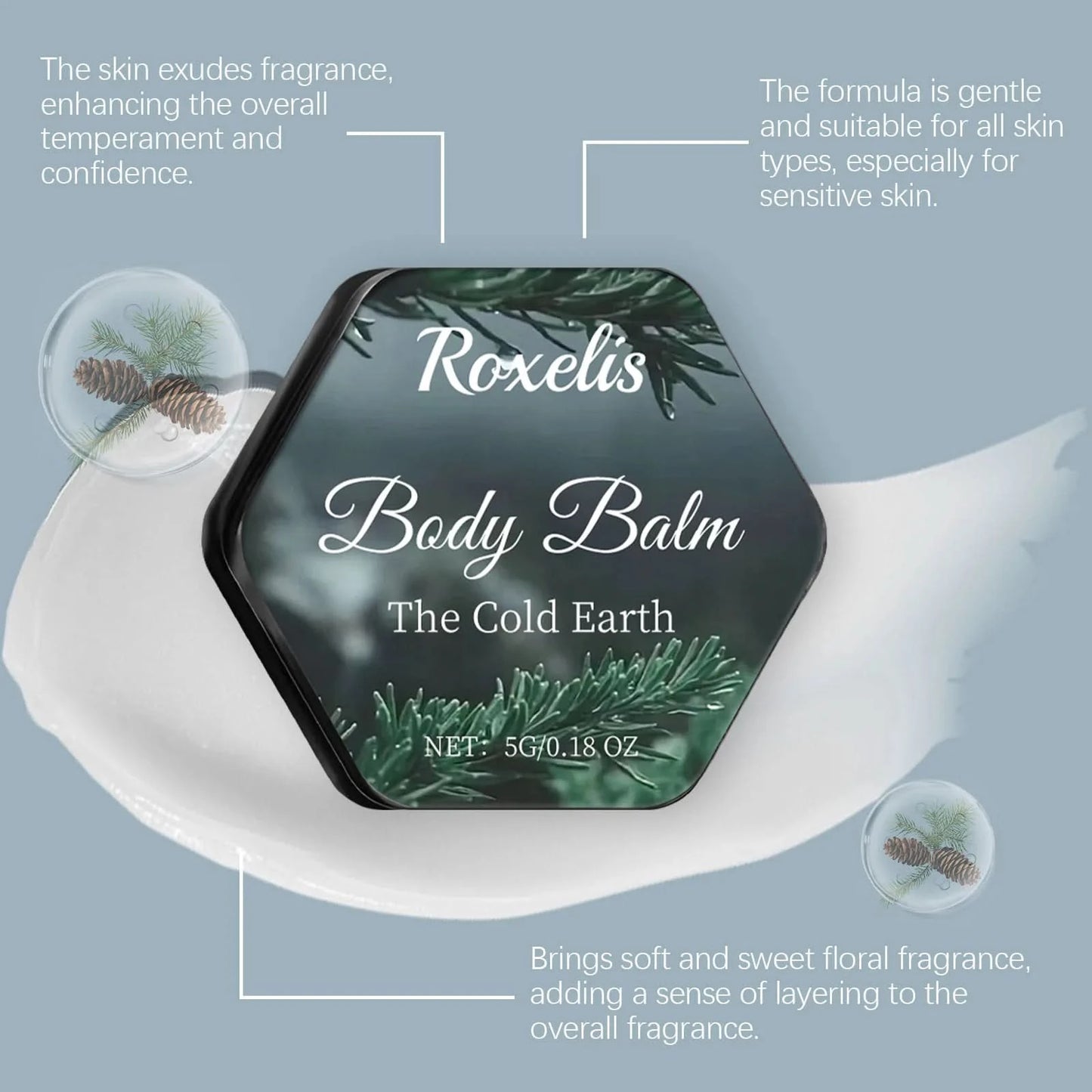 Roxelis 5g Pheromone Solid Perfume Mint Wood Cedar Lasting Aroma Deodorant Flirting Dating Charm Attractive Body Scent Perfume - M & M Global