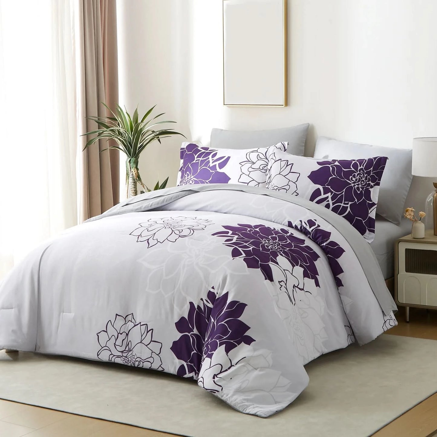 Bed with purple floral bedding in a bedroom setting
white bedding set
comforter set queen
floral duvet cover
Comfora Cozy Bedding Set
plush comforter set cozy pack
ultra-soft all-season comforter and shams
luxury cozy bedding set online
warm textured comforter set King/Queen
Green Plant Bedding
Botanical Quilt Set
Nature Print Bedding
5 Piece Bedding Set
7 Piece Bedding Set
Soft Microfiber Quilt
Breathable Bedding Set