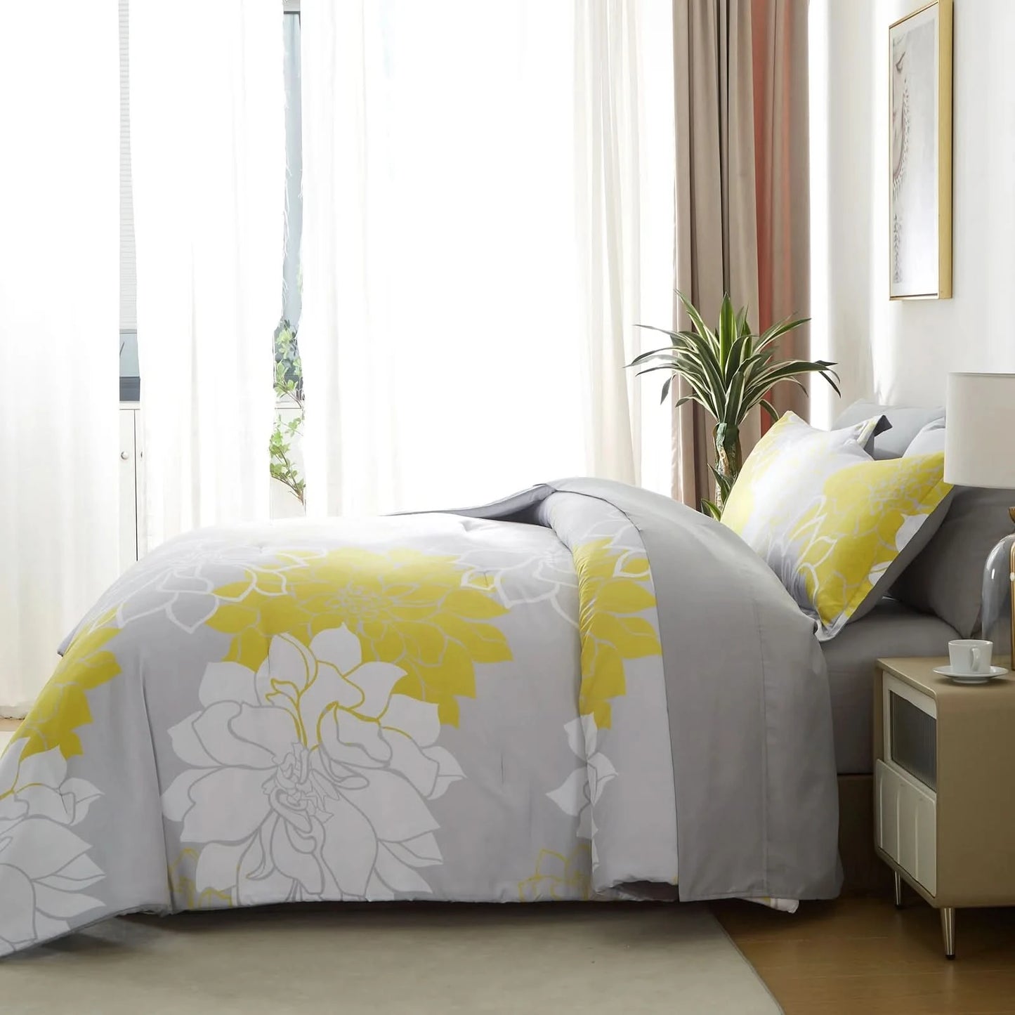 Bedroom with floral comforter, pillows, and side table.
Comfora Cozy Bedding Set
plush comforter set cozy pack
ultra-soft all-season comforter and shams
luxury cozy bedding set online
warm textured comforter set King/Queen
Green Plant Bedding
Botanical Quilt Set
Nature Print Bedding
5 Piece Bedding Set
7 Piece Bedding Set
Soft Microfiber Quilt
Breathable Bedding Set