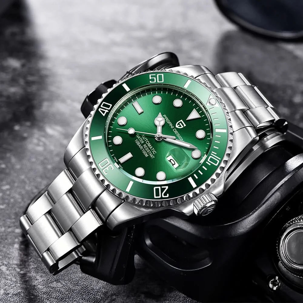PAGANI DESIGN Luxury Sapphire Glass Men Automatic Watch 100m Waterproof Stainless Steel men mechanical wristwatches montre homme - M & M Global