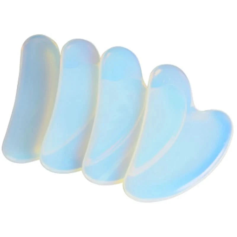 Opal Jade Massage Roller Gouache Scraper Set Natural Gouache Stone Face Lifting Tool Massager For Facial Gua Sha Anti Wrinkle - M & M Global
