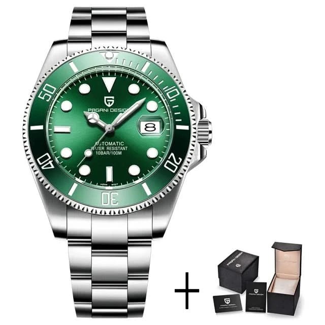 PAGANI DESIGN Luxury Sapphire Glass Men Automatic Watch 100m Waterproof Stainless Steel men mechanical wristwatches montre homme - M & M Global